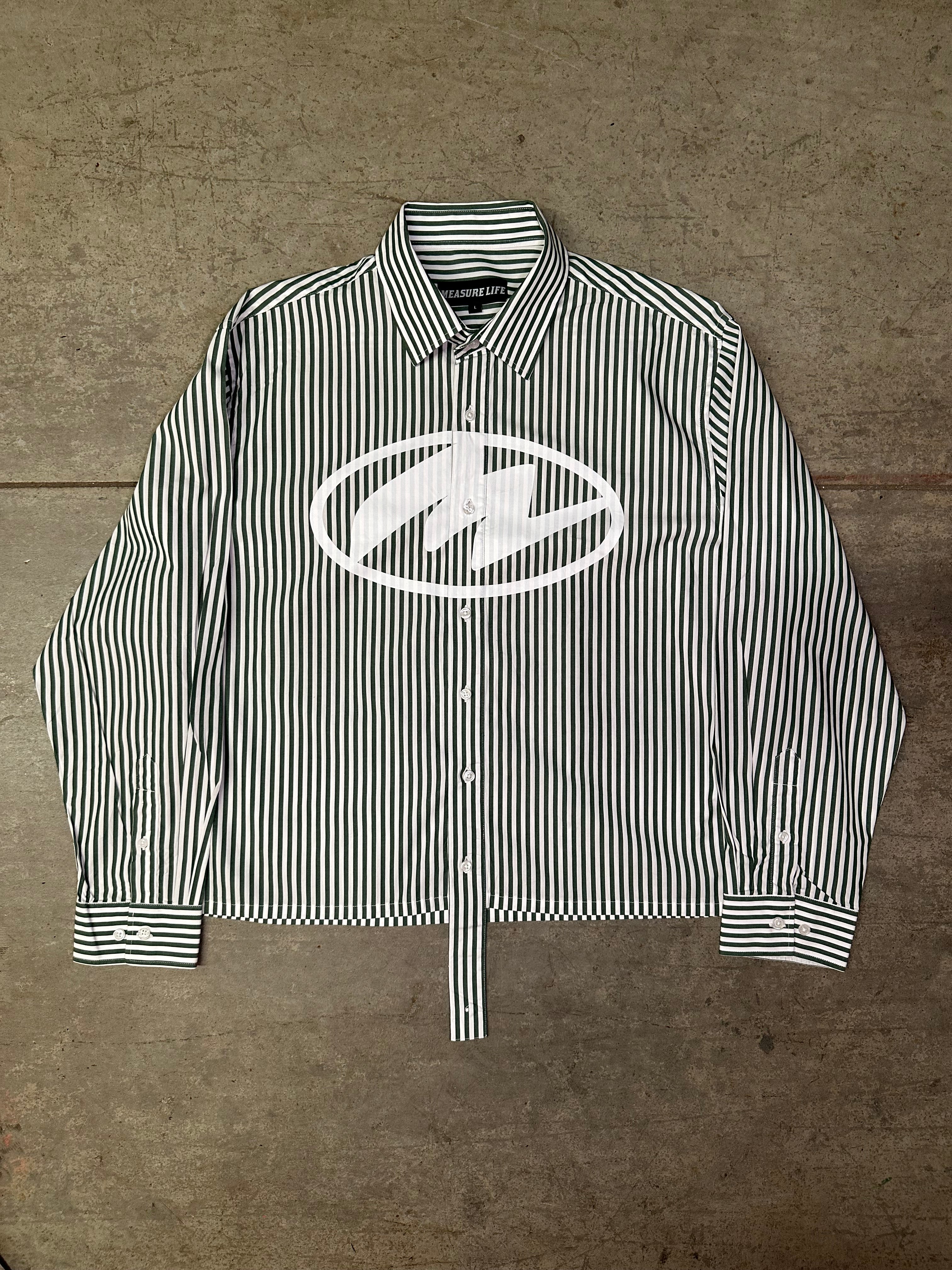 Green Stripe Button Up