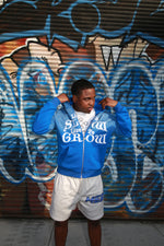 Load image into Gallery viewer, LIVE SLOW, LIVE TO GROW - BLUE HOODIE
