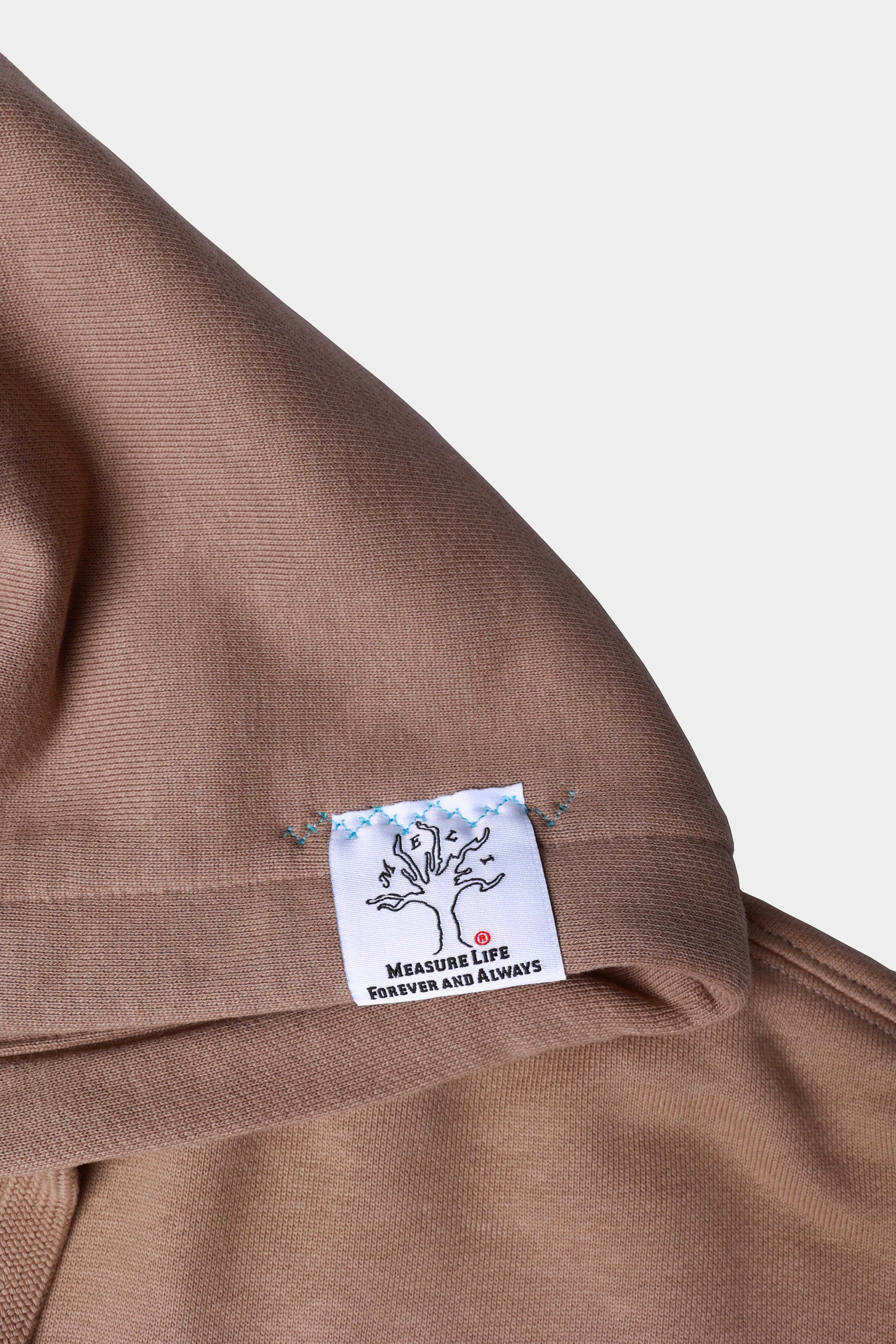 MELI LOGO ZIPPER HOODIE - BEIGE/BLUE