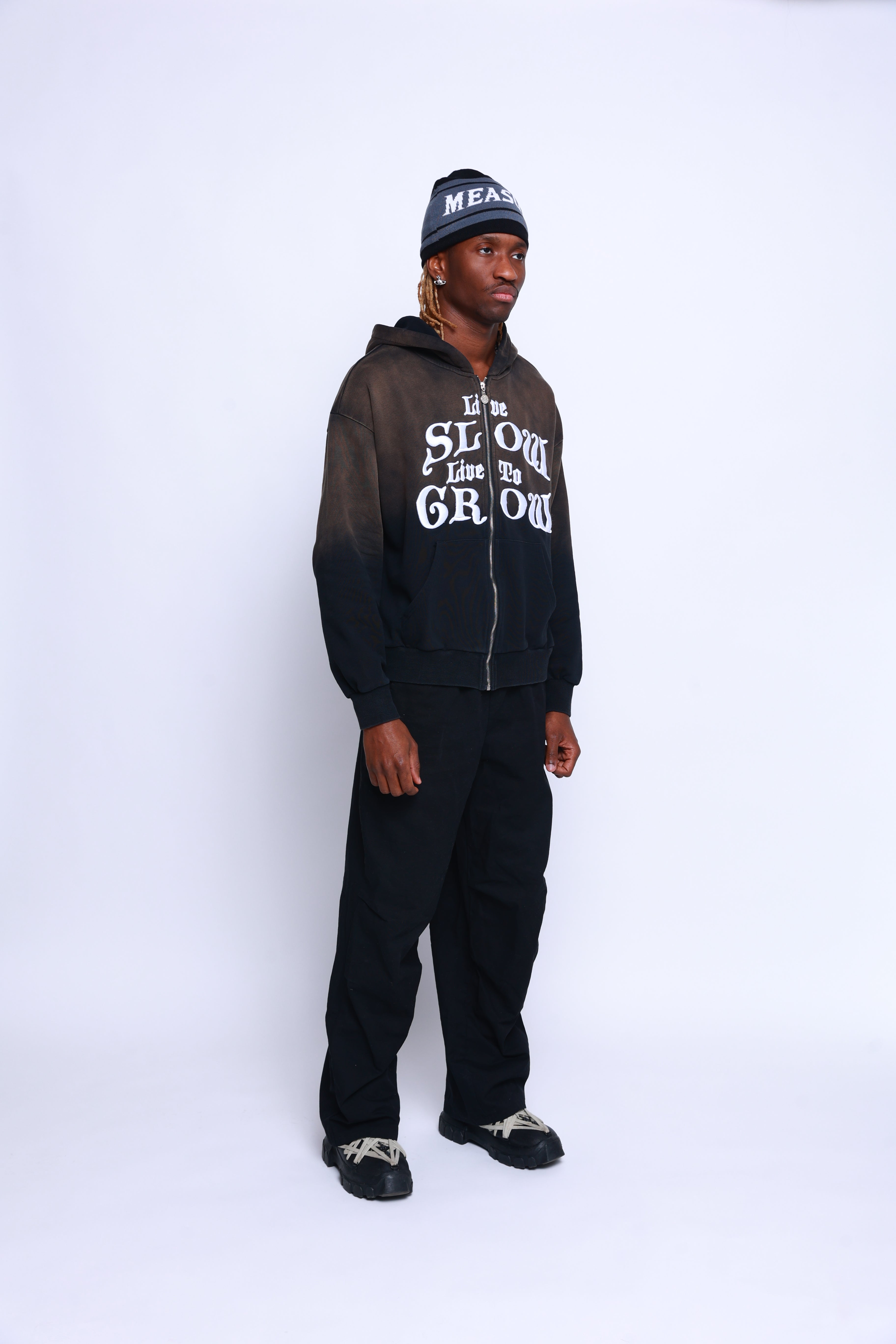 LIVE SLOW, LIVE TO GROW - BLACK HOODIE