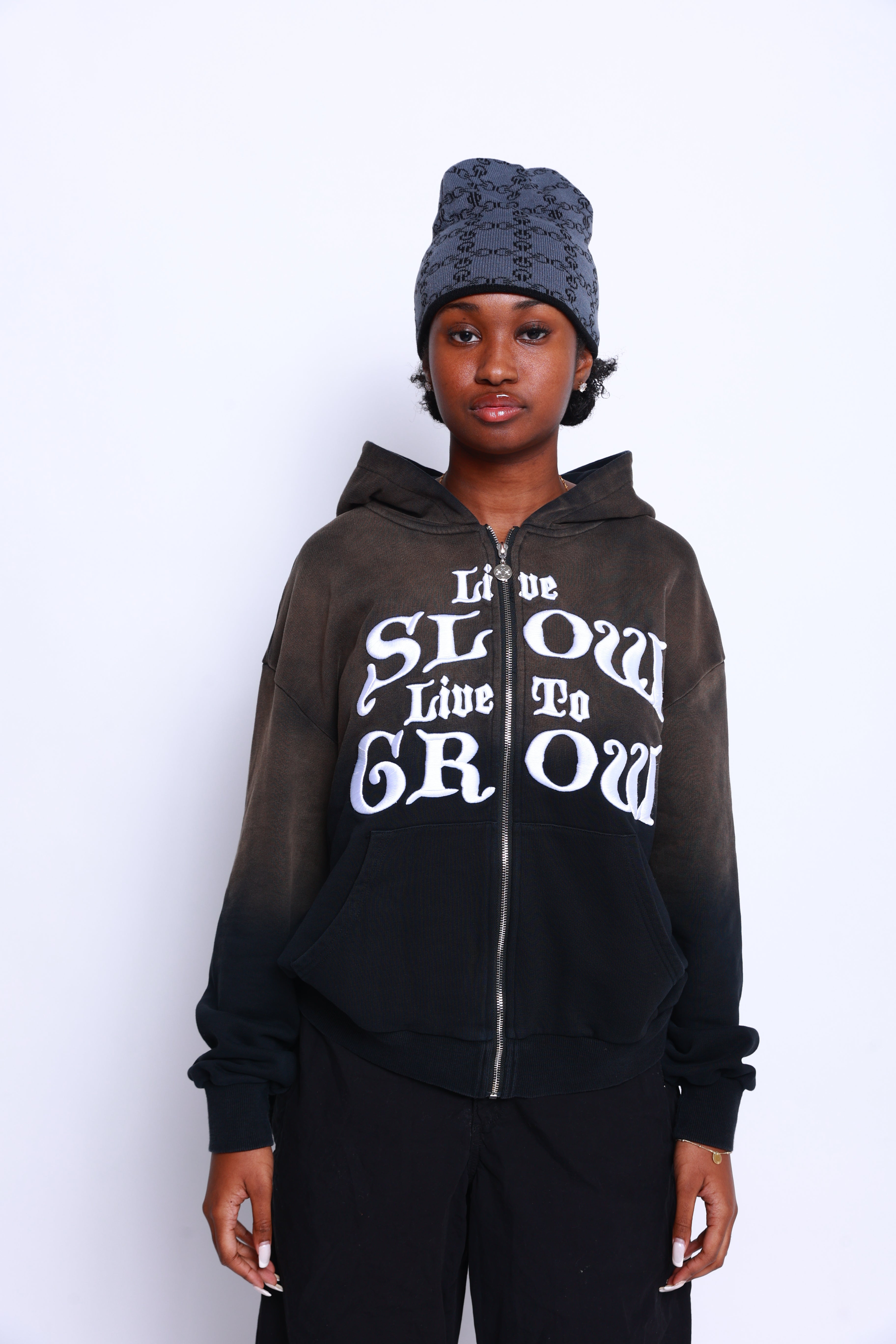 LIVE SLOW, LIVE TO GROW - BLACK HOODIE