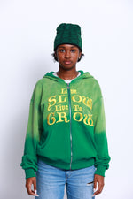 Load image into Gallery viewer, LIVE SLOW, LIVE TO GROW - GREEN HOODIE
