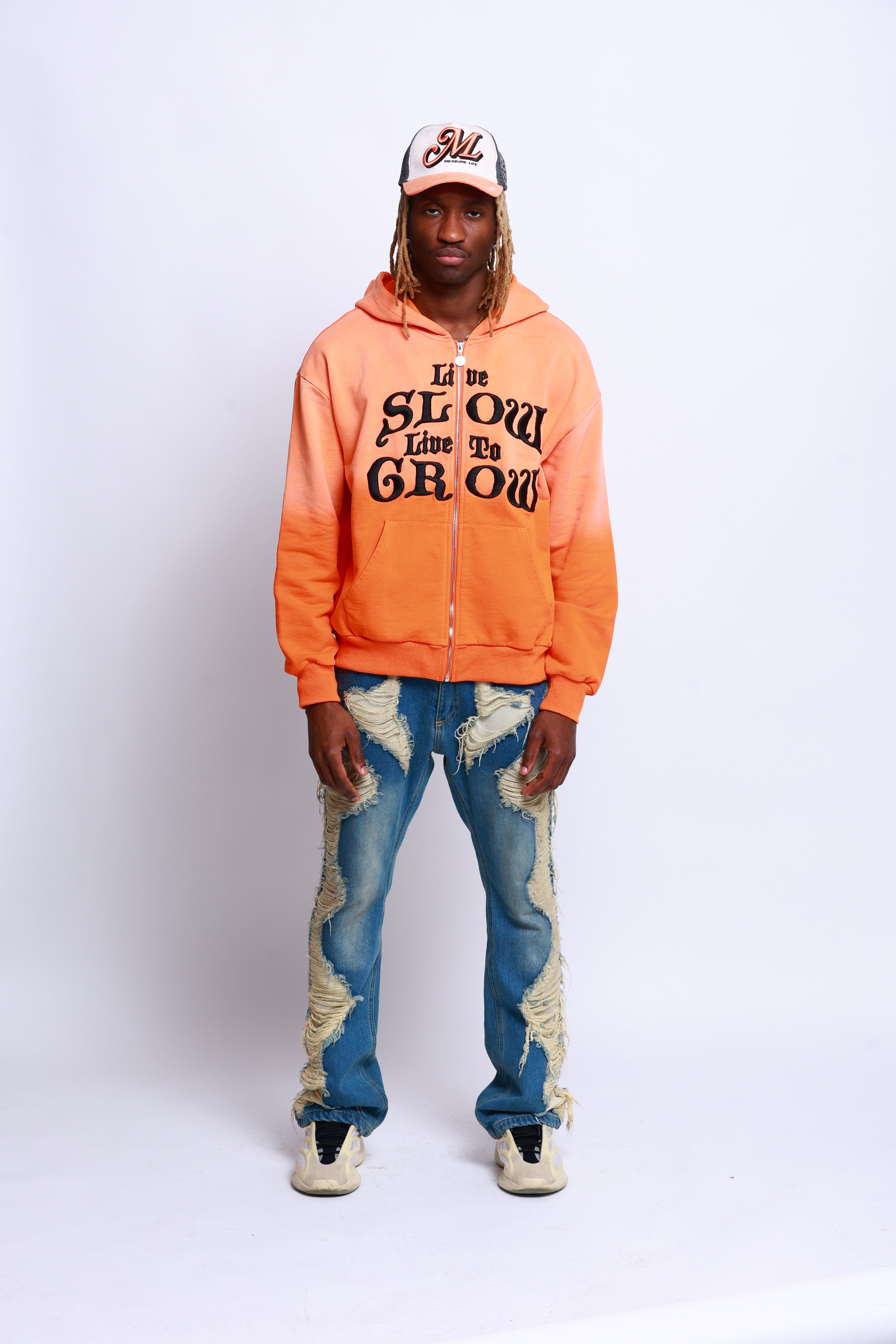 LIVE SLOW, LIVE TO GROW - ORANGE HOODIE