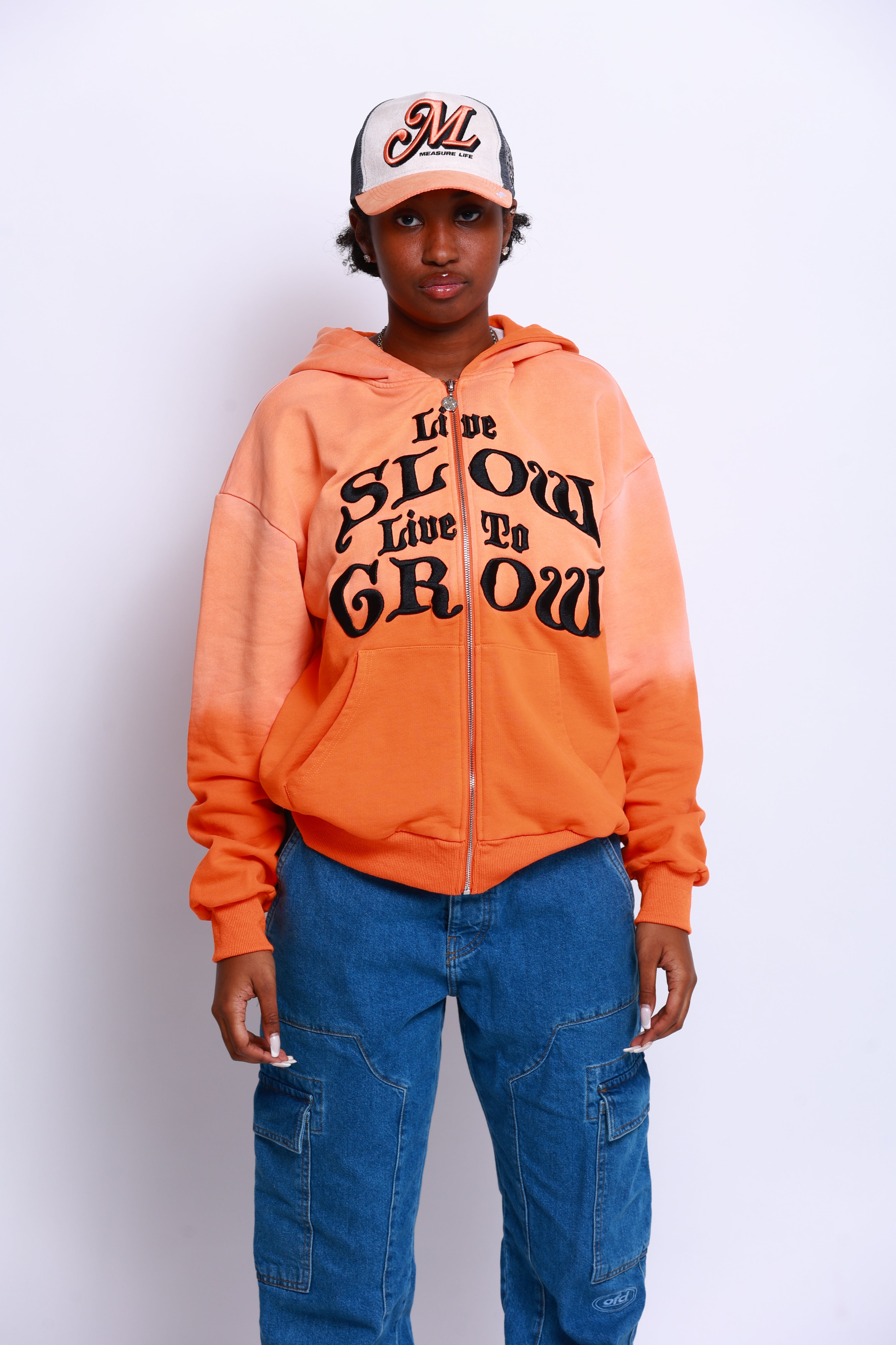 LIVE SLOW, LIVE TO GROW - ORANGE HOODIE