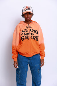 LIVE SLOW, LIVE TO GROW - ORANGE HOODIE