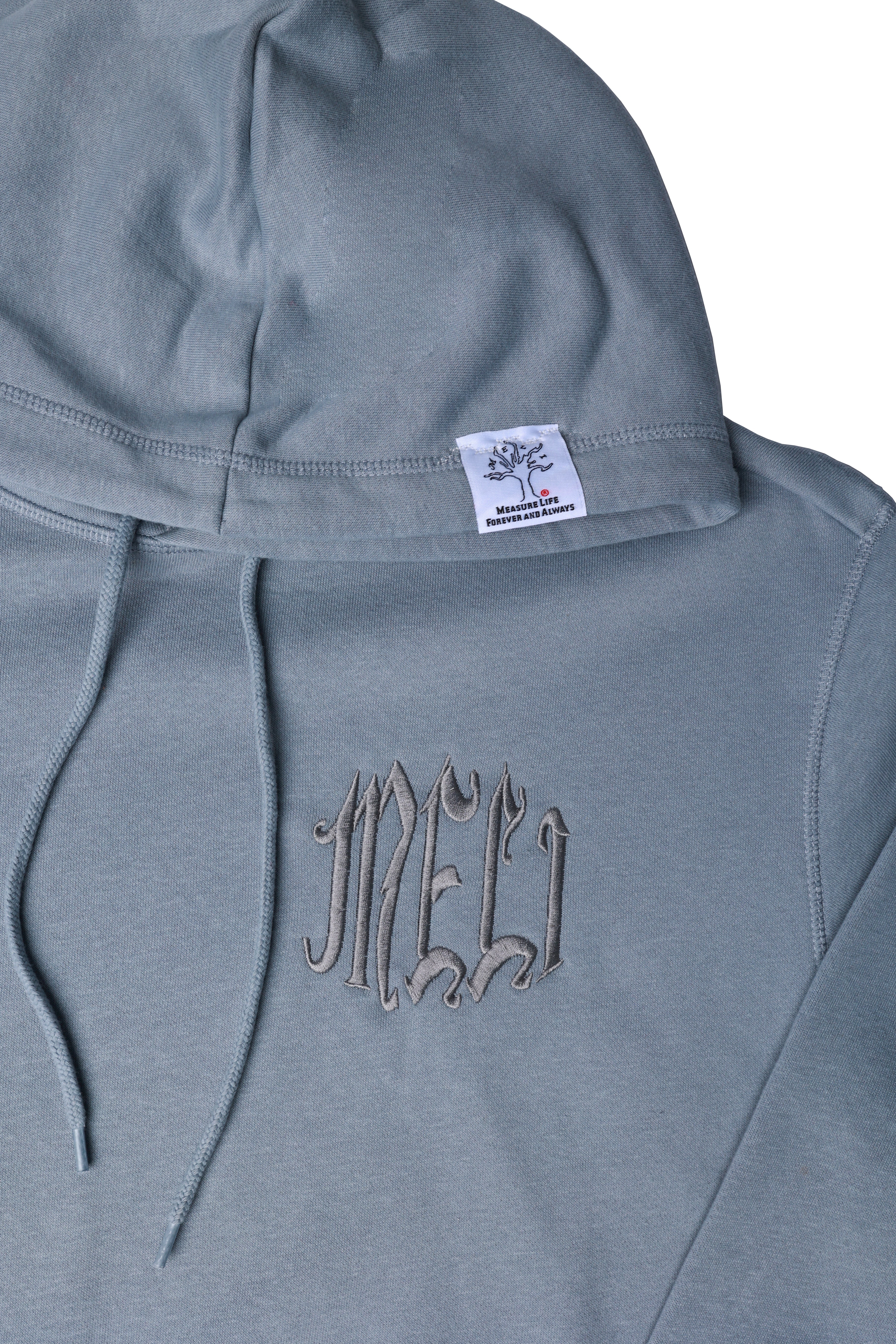 MELI LOGO PULLOVER HOODIE - STEEL GREY/WHITE